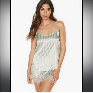 Victoria’s Secret Striped Green Sleepwear Set